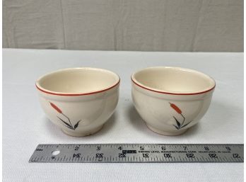 Vintage Oven Proof Sears Roebuck Cattail Soup Bowls Set Of 2