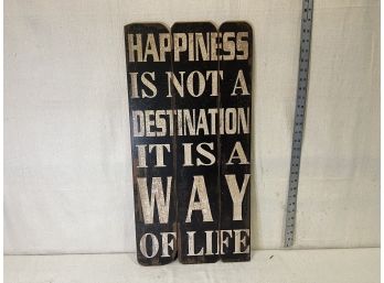 'happiness' Wood Sign