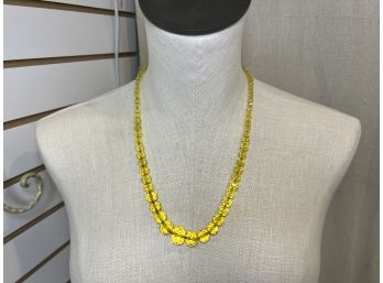 Yellow Vintage Costume Jewelry Necklace