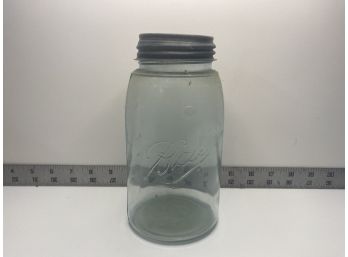 Vintage 1900-1910 Ball Jar Quart Sized With Lid Mold #2