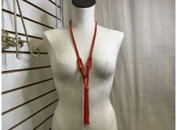 Retro Orange Tassel Necklace