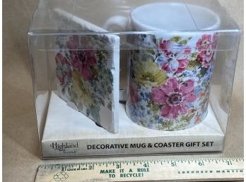Decorative Mug And Coaster Gift Set