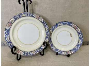 2 Vintage Noritake China Plates: One 7.5in, One 6.25in