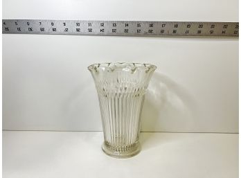 Vintage Ribbed Glass Vase