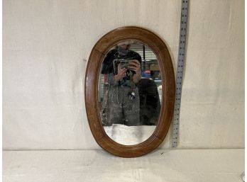 Oval Wooden Framed Mirror