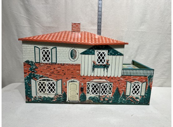 Vintage 40s Tin Metal T Cohn Dollhouse Doll House, Absolutely To Die For