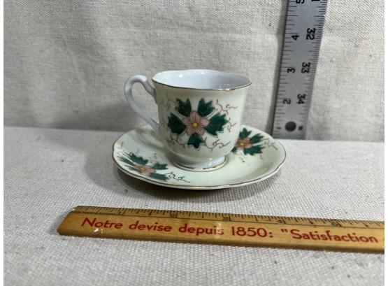 Vintage Hand-painted Teacup & Saucer Made In Occupied Japan