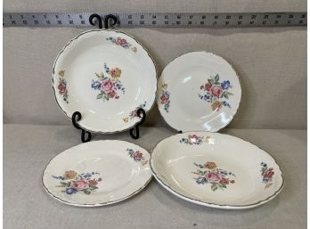 Vintage Unmarked China: 2 Bowls, 2 Small Plates