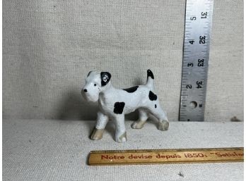 Vintage B&w Ceramic Terrier Figurine Made In Japan
