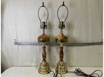 2 Gorgeous Metal & Wooden Lamp Bases