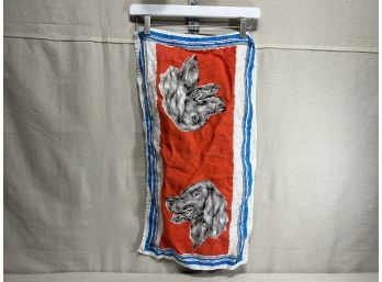 Vintage Dog Tea Towel Red