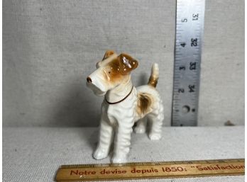 Made In Occupied Japan: White & Brown Vintage Terrier Figurine