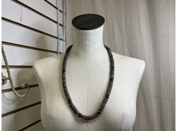 Grey & 'copper' Beaded Necklace