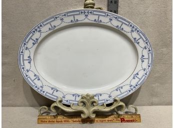 Vintage Bavaria China Platter Blue & White