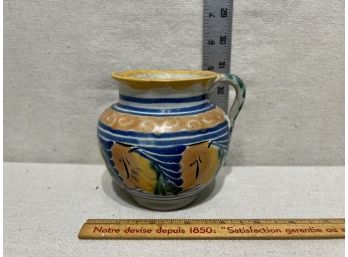 Hand Glazed Pottery Creamer Pitcher Made In Mexico