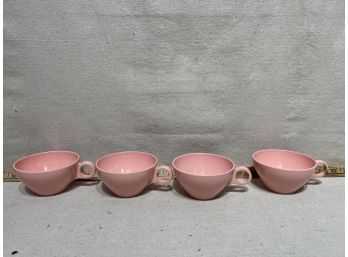4 Pink Plastic Teacups