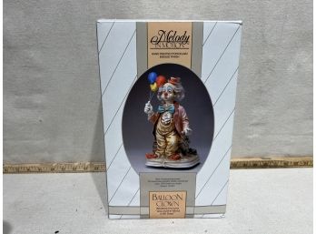 Melody In Motion Balloon Clown Hand Painted Porcelain In Original Box