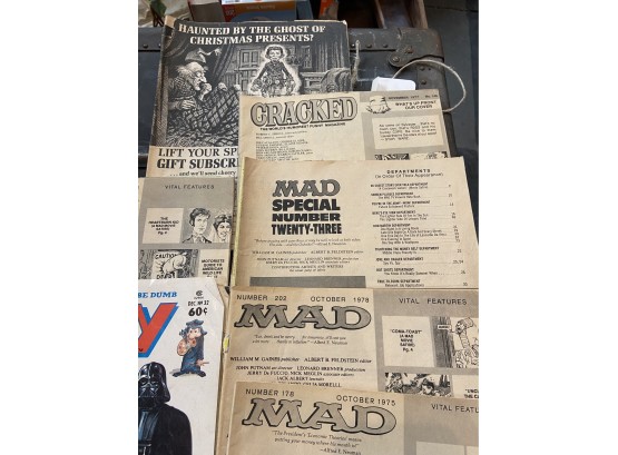 Bundle Of Vintage Magazines (Includes Mad Magazine, Cracked Magazine, And Crazy Magazine)