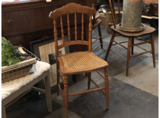 Wood Chair With Caning