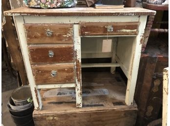 CHildren's Solid Wood Desk Distressed.  Cute As A Button!