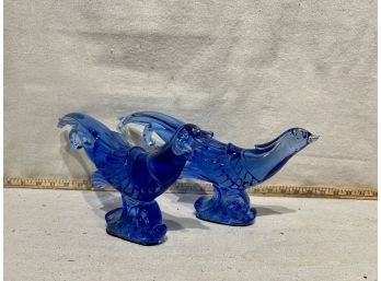 2 Glass Bird Figurines