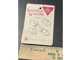 LeChic Crystal Buttons On Original Card