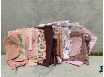 Lot Of Vintage Pink Fabric