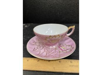 Sweet Pink Tea Cup And Saucer. Unmarked
