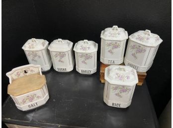 ALL 7 Pieces Of Vintage Canister Set