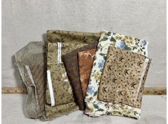 Lot Of Vintage Neutral Toned Fabric