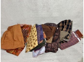 Lot Of Vintage Autumn Themed Fabric