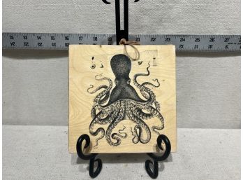 6x6 Octopus Wood Wall Art