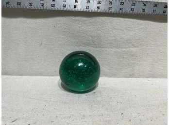 Green Glass Paperweight