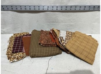 Lot Of Fall/rusty Colored Fabric Scraps