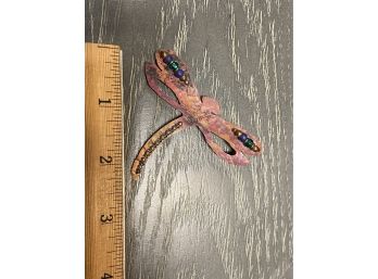 Handmade Copper Dragonfly Pin