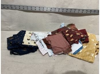 Lot Of Winter/holiday Fabric Scraps