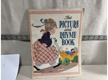 Vintage 'The Picture & Rhyme Book' Cloth-like Pages 1941