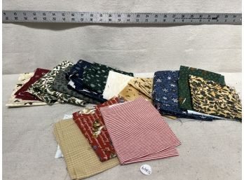 Lot Of Winter/holiday Fabric Scraps #2