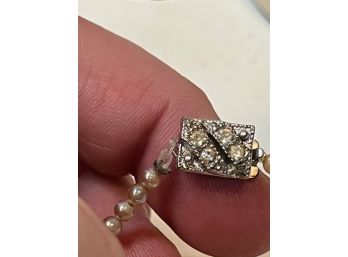 Vintage 'pearl' Necklace W/rhinestone Clasp