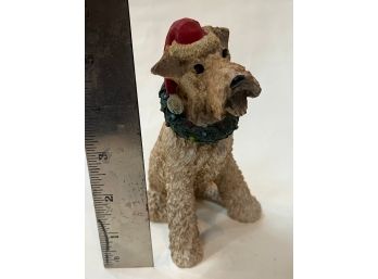 Resin Christmas Dog Figurine