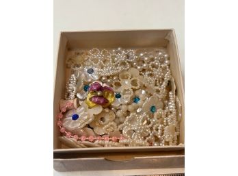 Box Of Vintage Beaded Floral Decorations