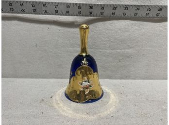 Vintage Blue & 'Gold' Glass Bell