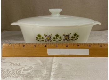Pyrex Like - MCM Meadow Green Fire King Covered Casserole