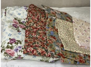 5 Floral Cotton Fabric Pieces