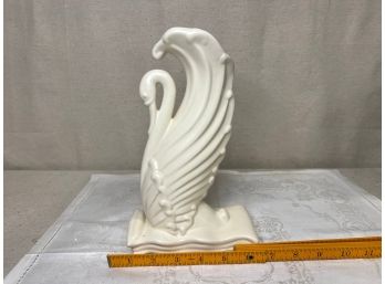 6'X10' White Ceramic Swan Vase #2