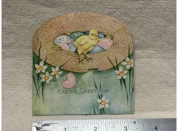 Easter Greetings Chick In Nest Card