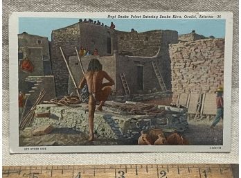 Hopi Snake Priest Postcard 1955