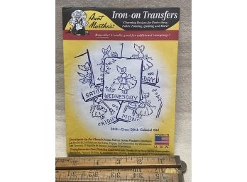Colonial Girl Cross Stitch Iron On Transfers For Embroidery