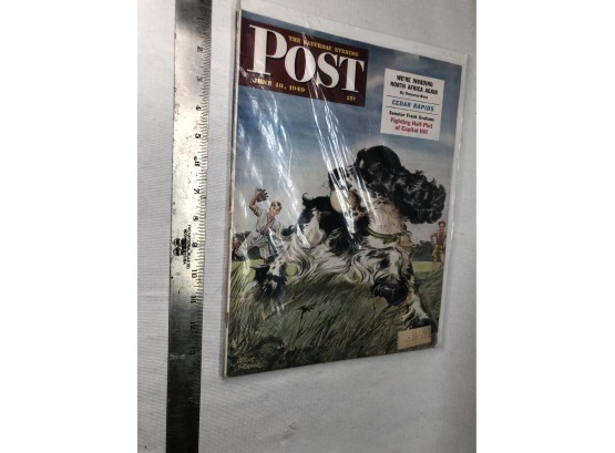 Excellent Vintage The Saturday Evening Post Magazine Feat. Cover Art By Albert Staehle