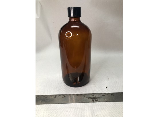 Vintage Brown Glass Medical Bottle